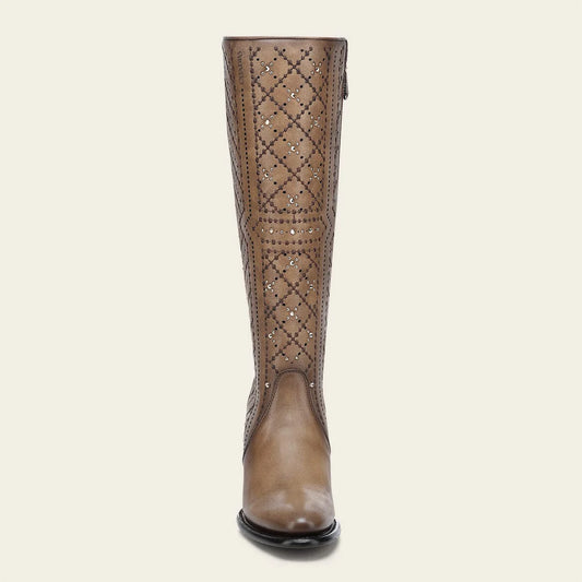 Cuadra brown western cowgirl leather boots for women
