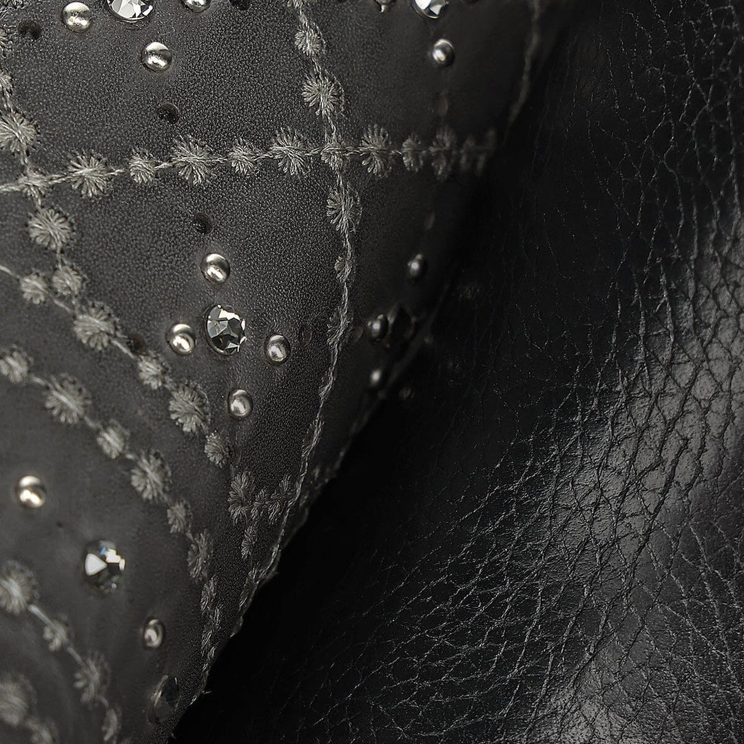 4V24RS - Cuadra black western cowgirl leather boots for women