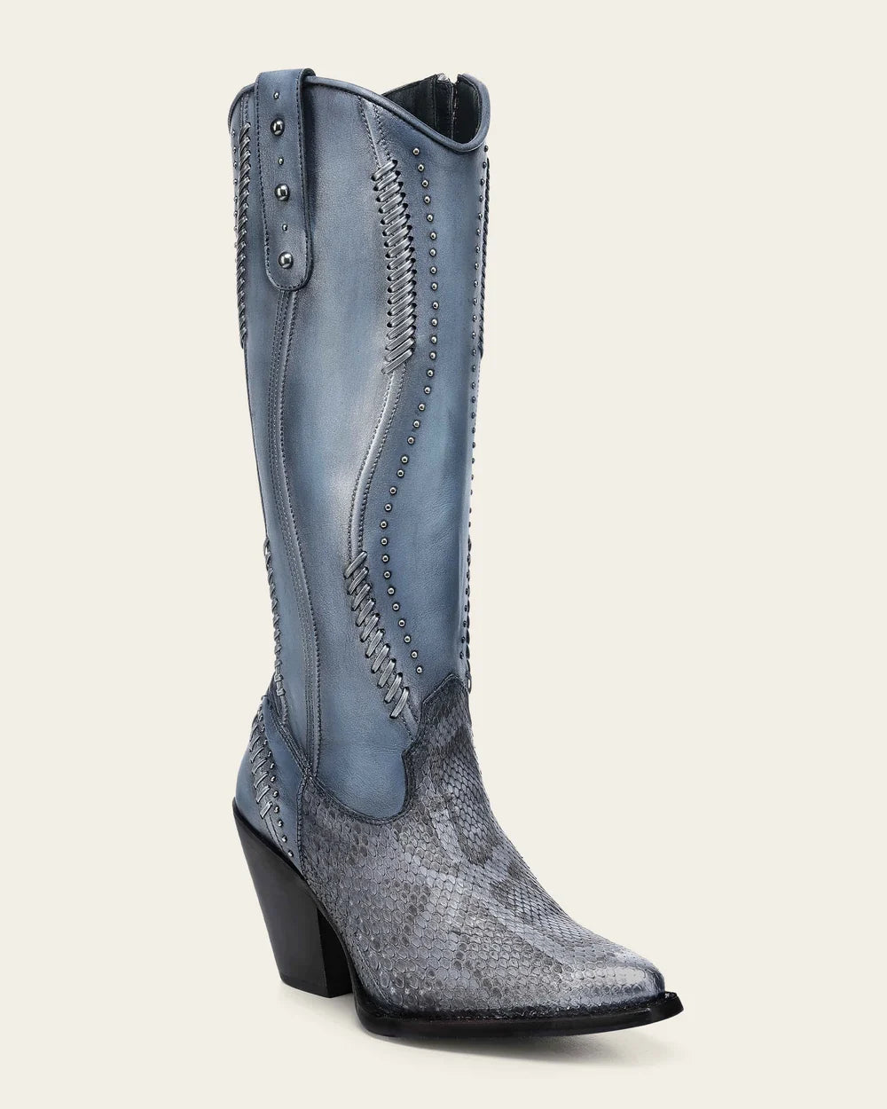 4W21PM - Cuadra blue python boots for women