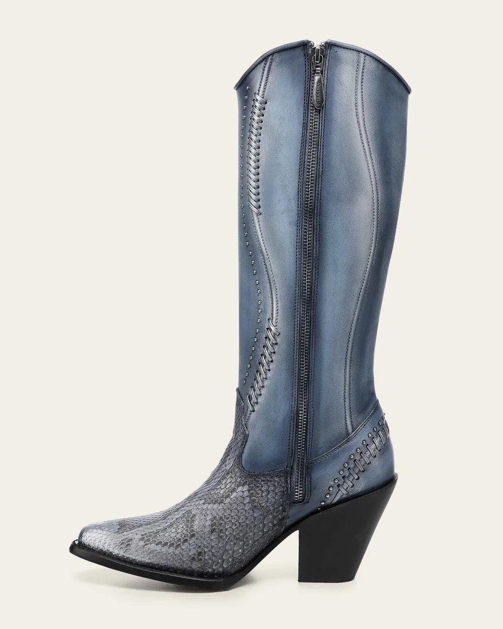 4W21PM - Cuadra blue python boots for women