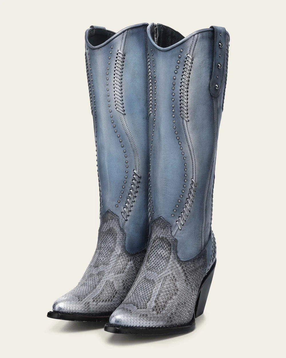 4W21PM - Cuadra blue python boots for women