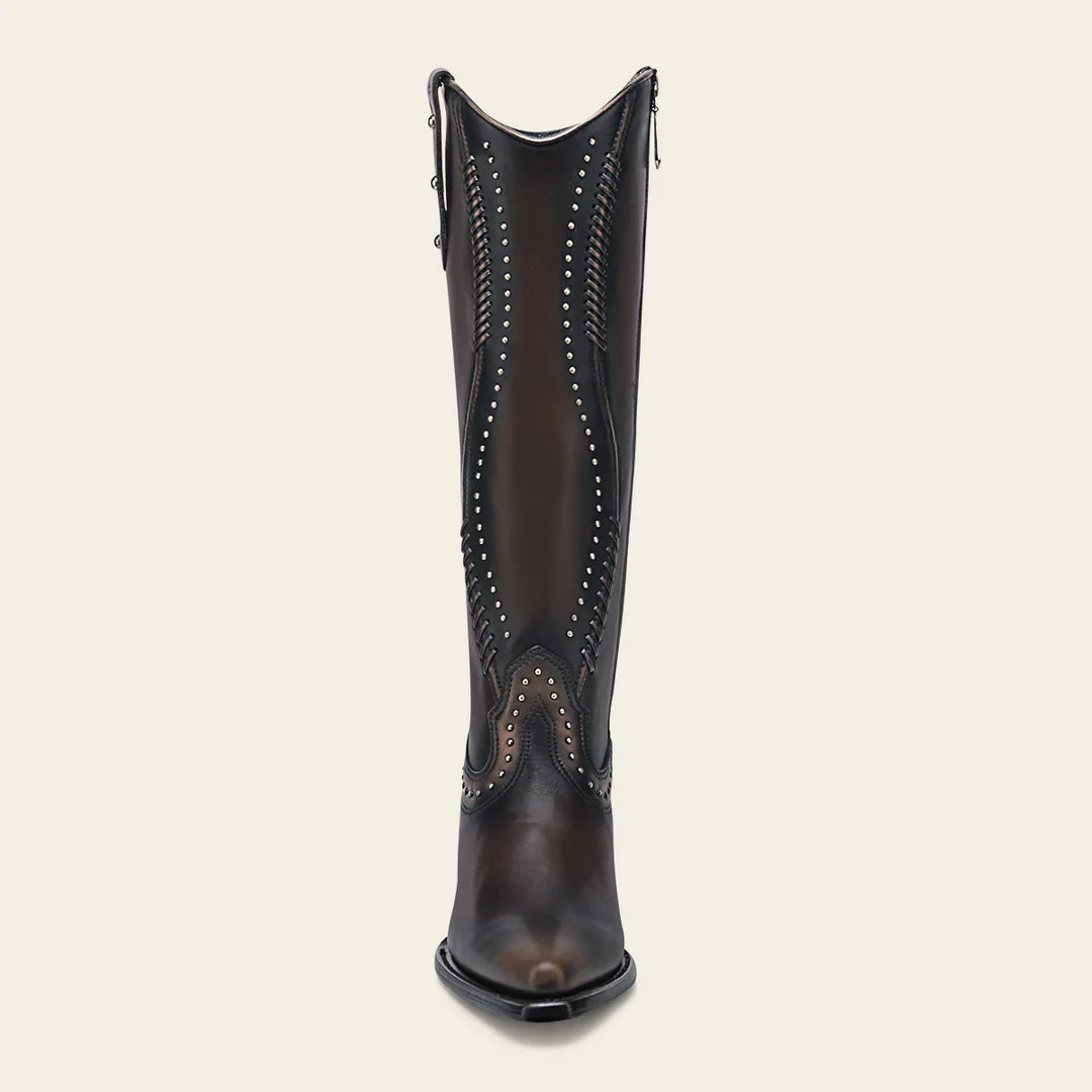 4W21RS - Cuadra chocolate western cowgirl cowhide leather boots for women
