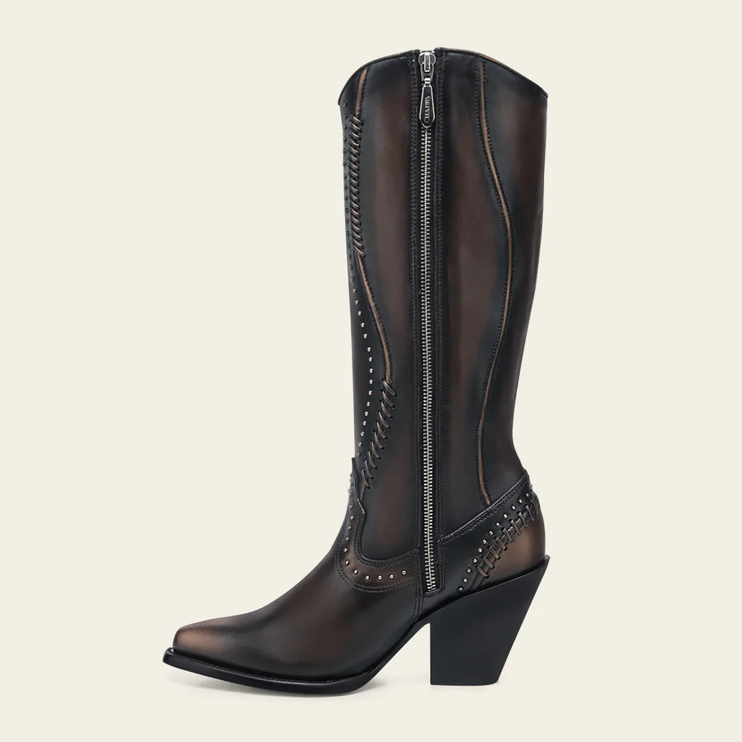 4W21RS - Cuadra chocolate western cowgirl cowhide leather boots for women
