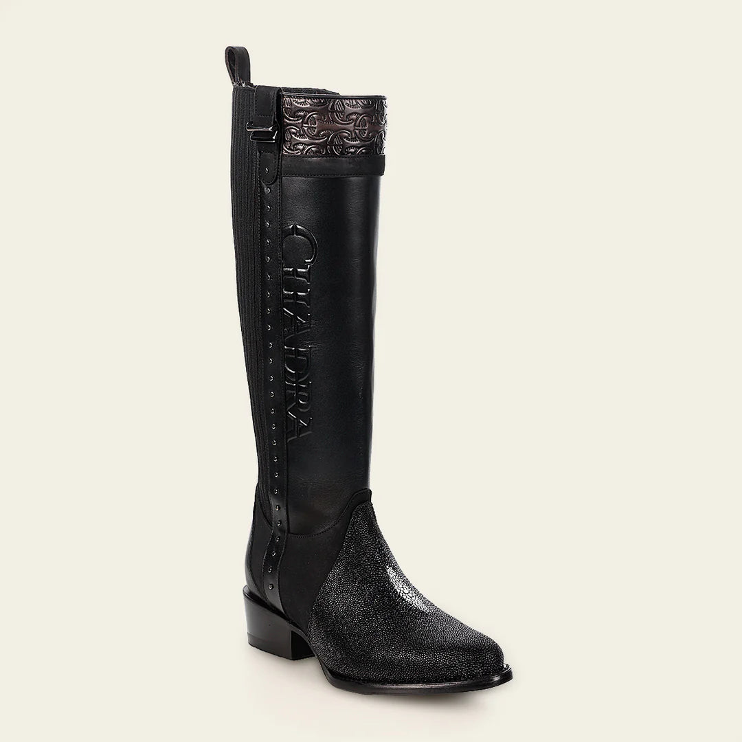Cuadra brown casual fashion leather strapped tall boots for women