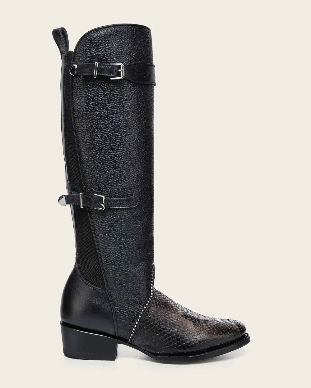 Cuadra brown casual fashion leather strapped tall boots for women