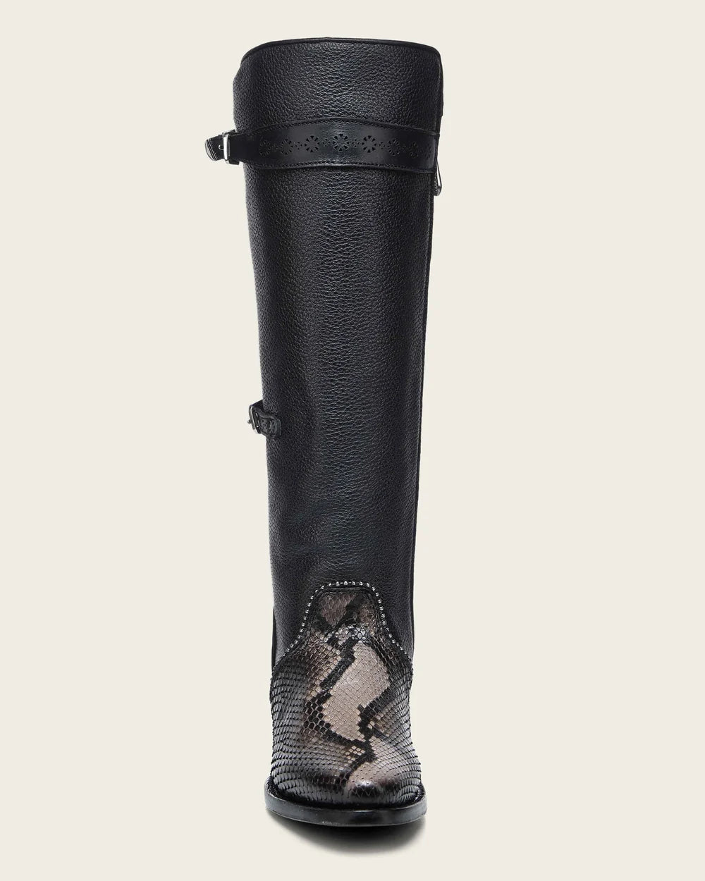 Cuadra brown casual fashion leather strapped tall boots for women