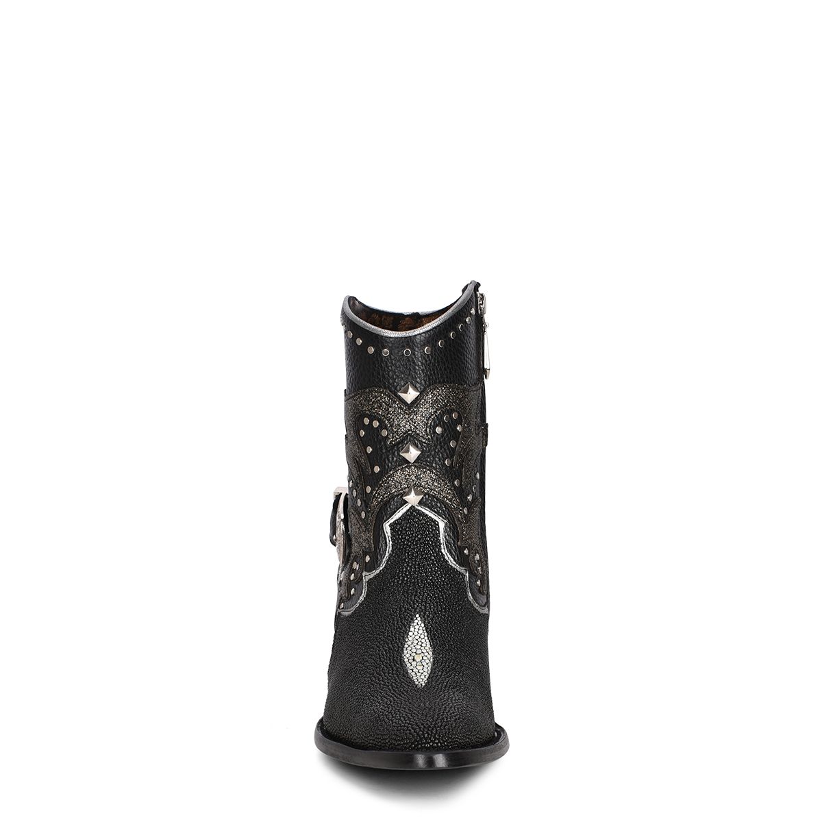 4A22MA - Cuadra black cowboy western stingray ankle boots for women-Kuet.us