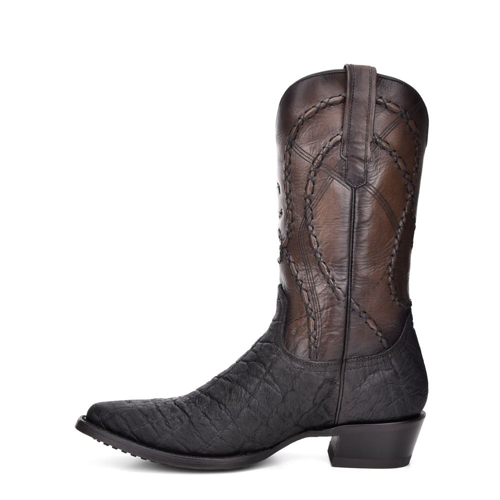 4B03EL - Cuadra black western cowboy elephant boots for men-Kuet.us
