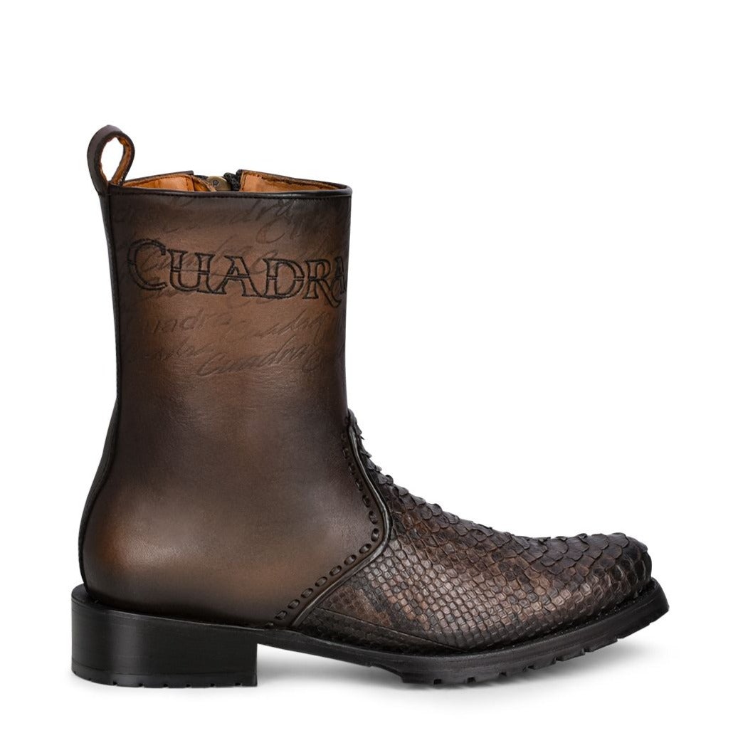 4D15PH - Cuadra brown fashion cowboy working python anke boots for men-Kuet.us