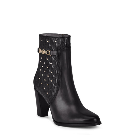 4G8TSTS - Franco Cuadra black casual fashion leather ankle boots for women-Kuet.us