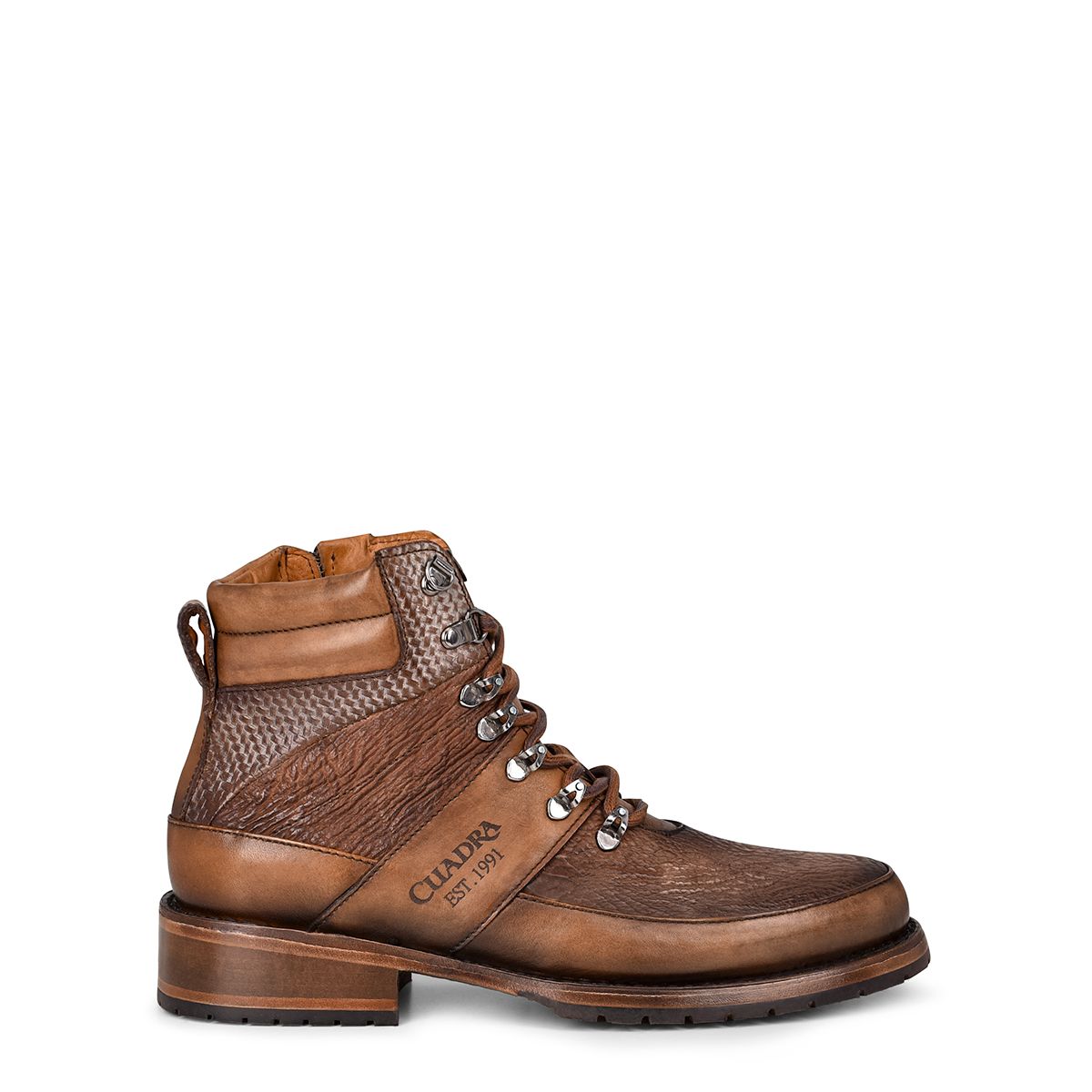 Men's brown dress ankle leather boots - 4J02TI - Cuadra Shop