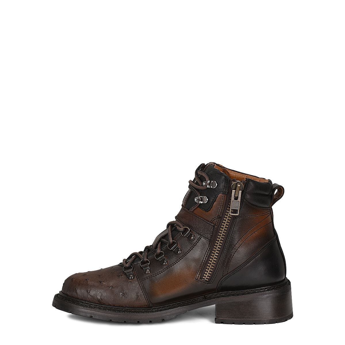 4J08A3 - Cuadra tobacco casual vintage fashion ostrich ankle booties for men-CUADRA-Kuet-Cuadra-Boots