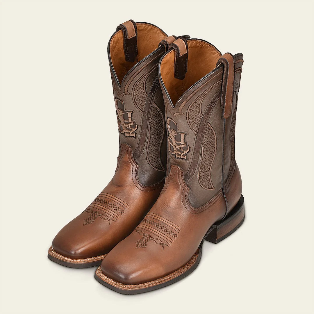 4L01RS - Cuadra Sand Cowboy Rodeo Cowhide Leather Boots for Men