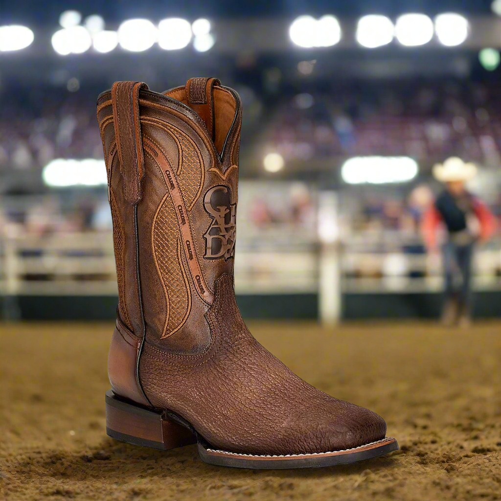 4L02TI - Cuadra brown cowboy western elephant boots for men