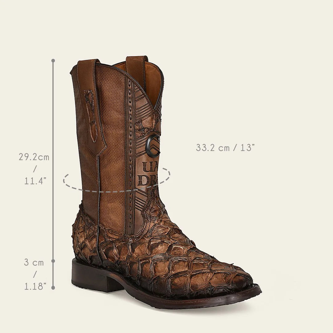 4L04PI - Cuadra honey cowboy rodeo pirarucu skin boots for men