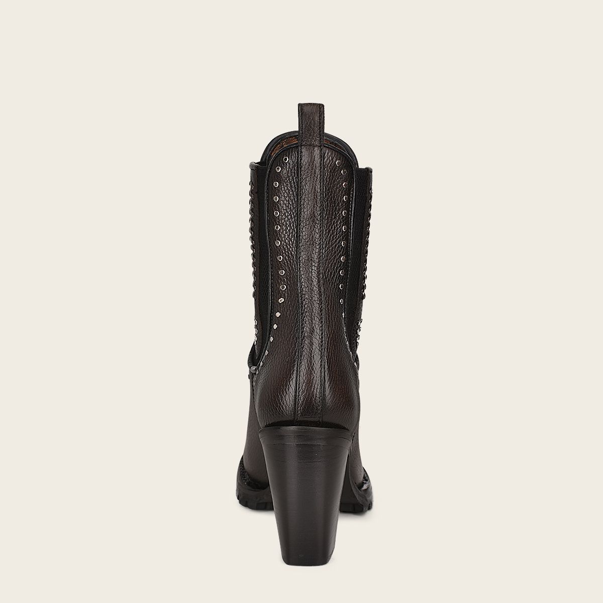 4N01RS - Cuadra black fashion western leather studs ankle boots for women-CUADRA-Kuet-Cuadra-Boots