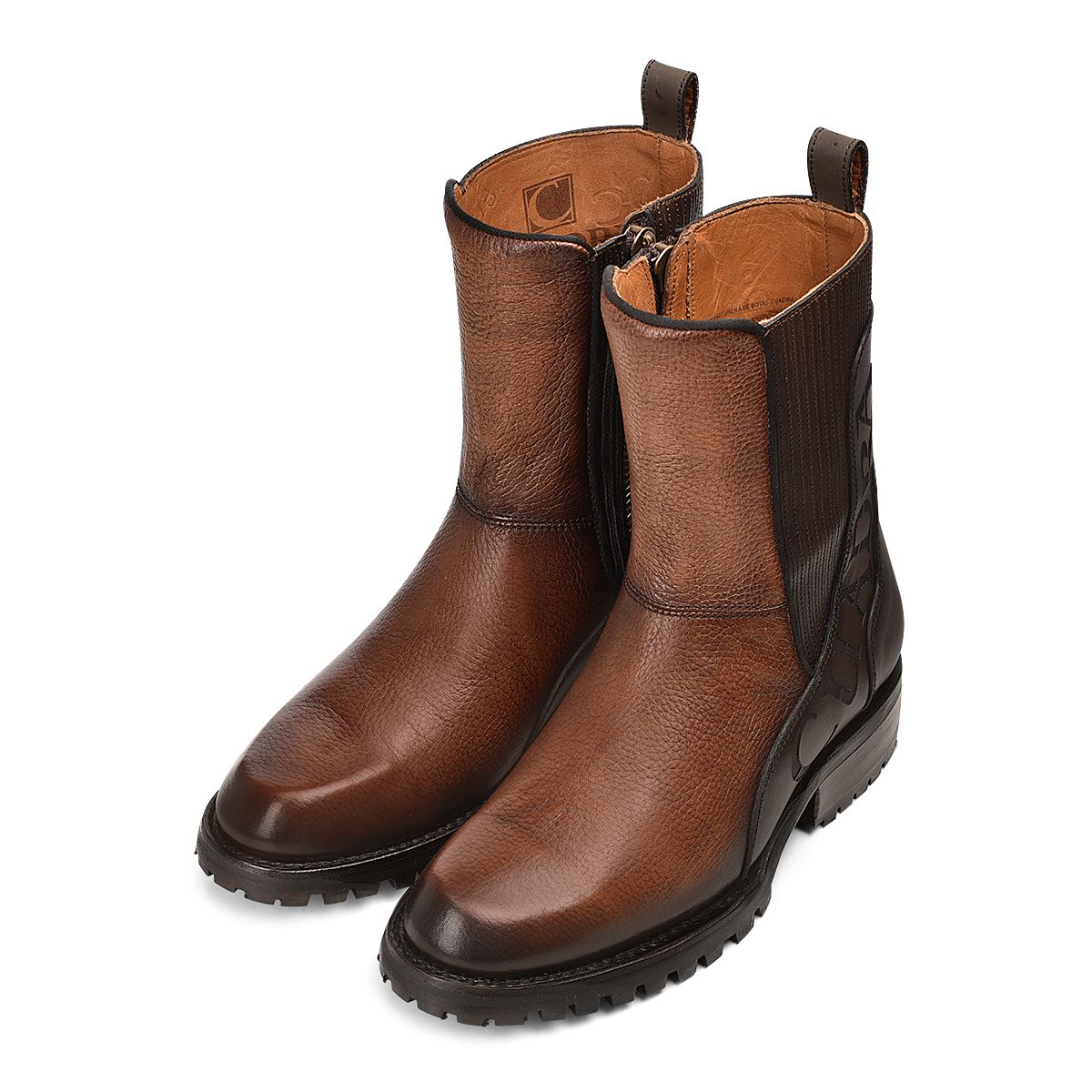 4O03VE - Cuadra brown casual Chelsea deer leather boots for men-Kuet.us