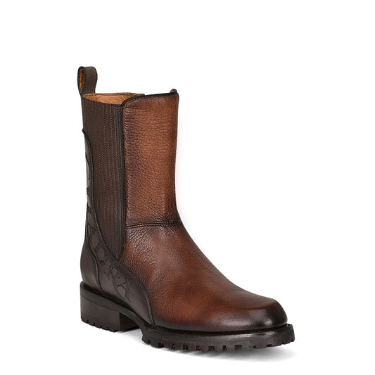 4O03VE - Cuadra brown casual Chelsea deer leather boots for men-Kuet.us