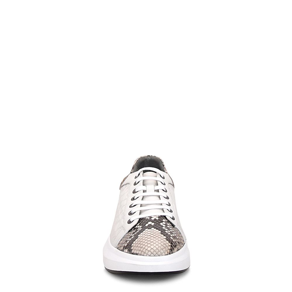 4P3PBKN - Cuadra white casual fashion python leather sneakers for women-Kuet.us