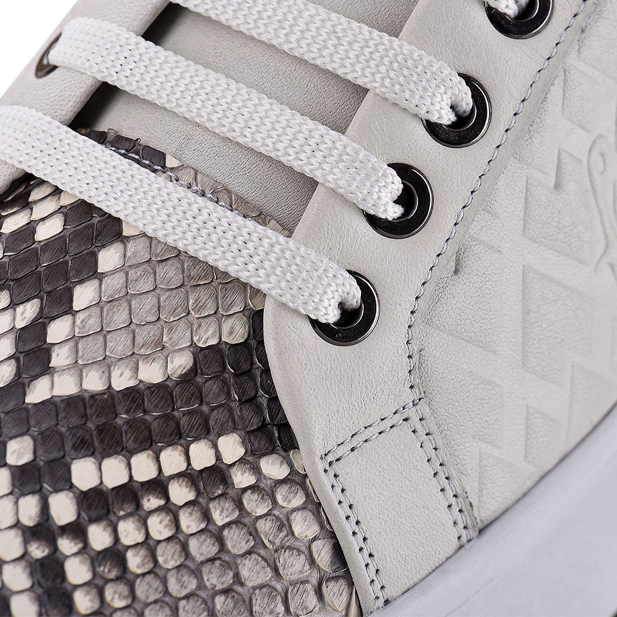4P3PBKN - Cuadra white casual fashion python leather sneakers for women-Kuet.us