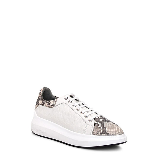 4P3PBKN - Cuadra white casual fashion python leather sneakers for women-Kuet.us