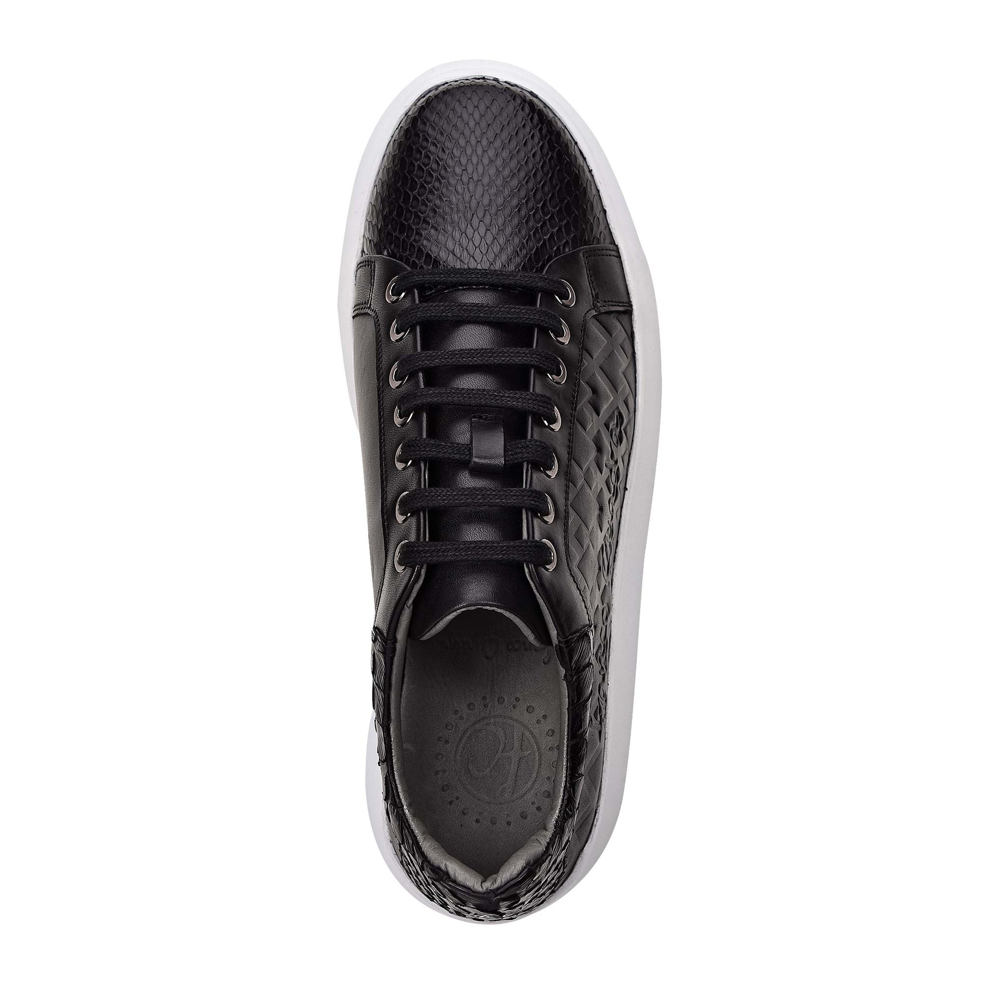 4P3PMTS - Cuadra black casual fashion python leather sneakers for women-Kuet.us
