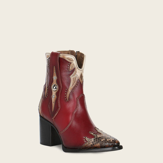 4Q06PH - Cuadra red fashion python skin ankle boots for women-Kuet.us