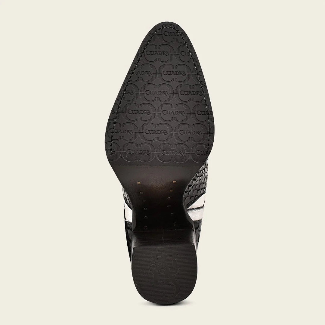 4Q09PH - Cuadra black western python skin boots for women