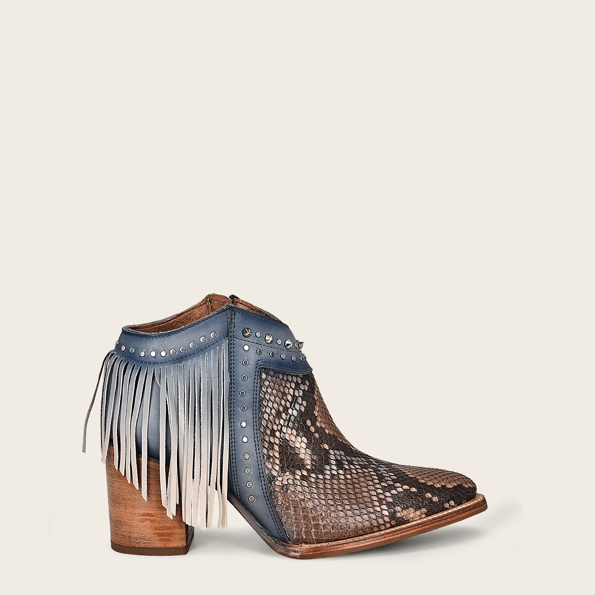 4Q10PH - Cuadra blue western cowgirl python boots for women