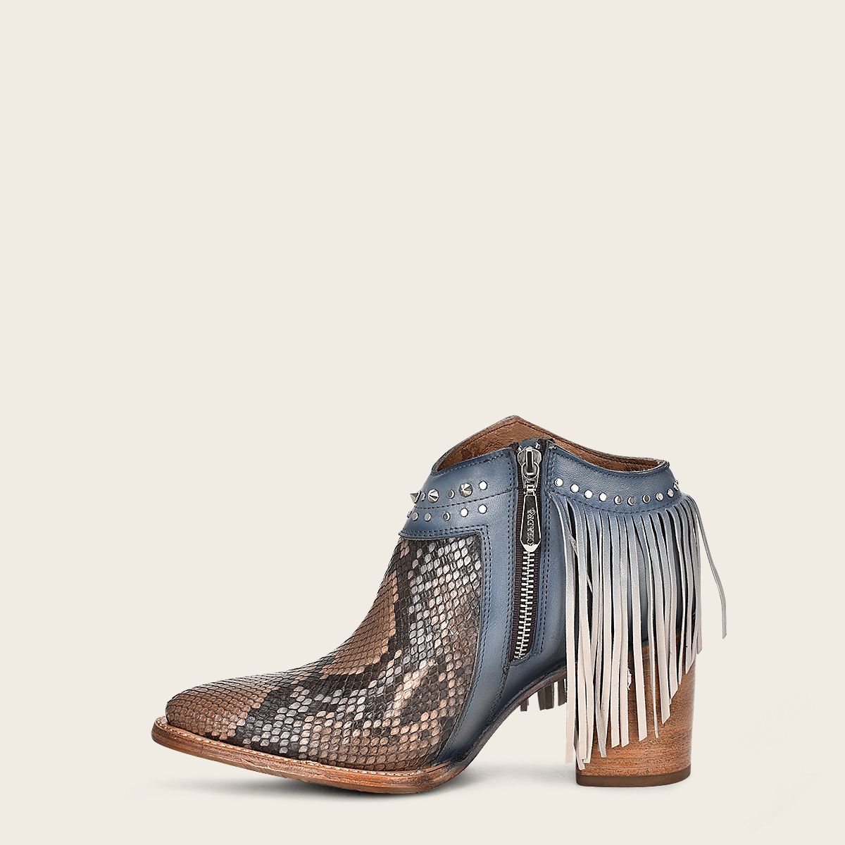 4Q10PH - Cuadra blue western cowgirl python boots for women