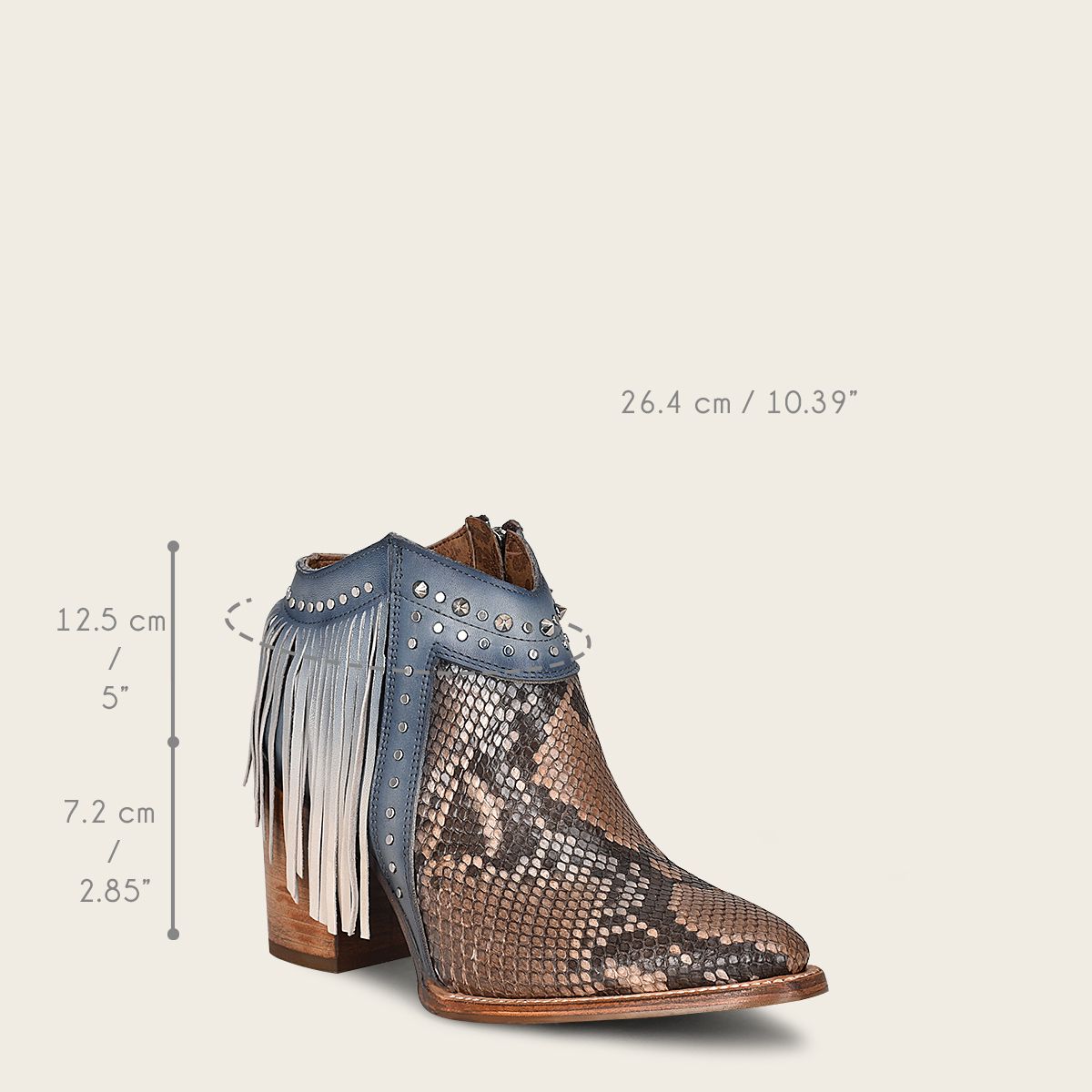 4Q10PH - Cuadra blue western cowgirl python boots for women