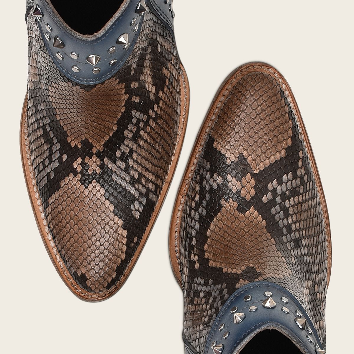 4Q10PH - Cuadra blue western cowgirl python boots for women