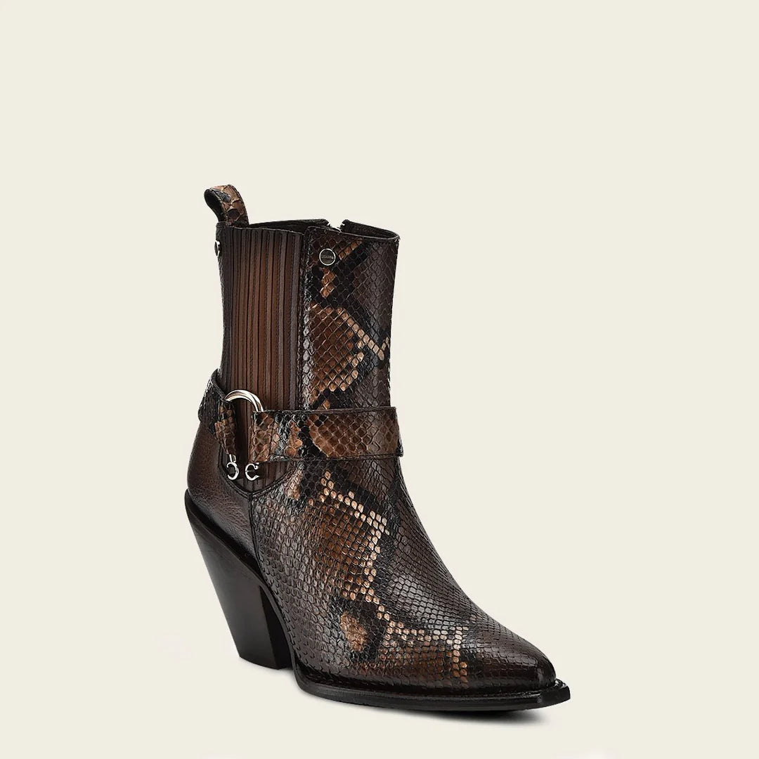 4W02PH - Cuadra brown western cowgirl python boots for women