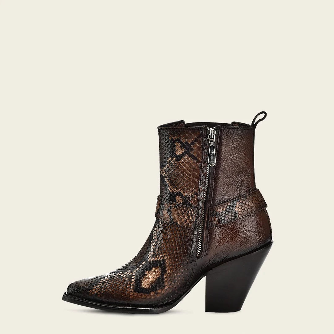 4W02PH - Cuadra brown western cowgirl python boots for women
