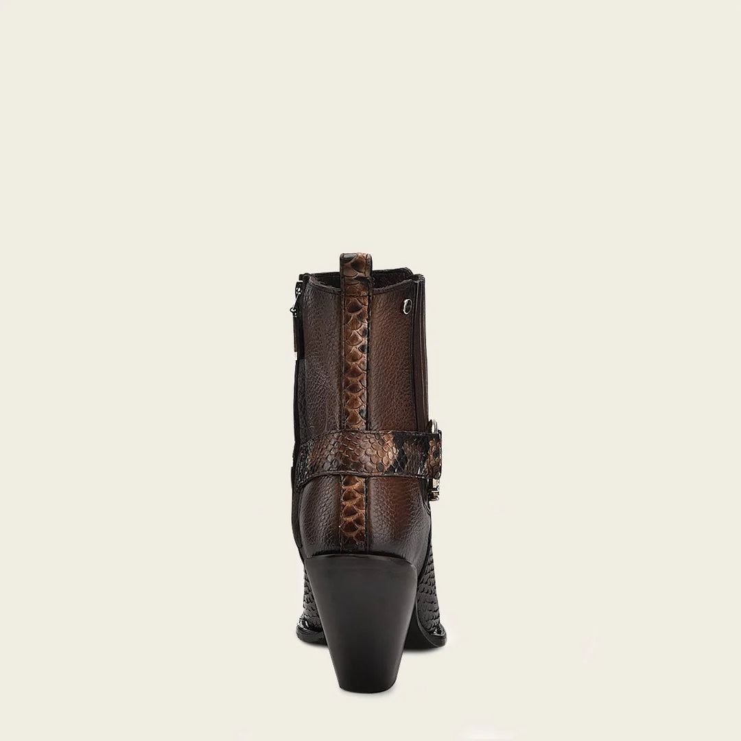 4W02PH - Cuadra brown western cowgirl python boots for women