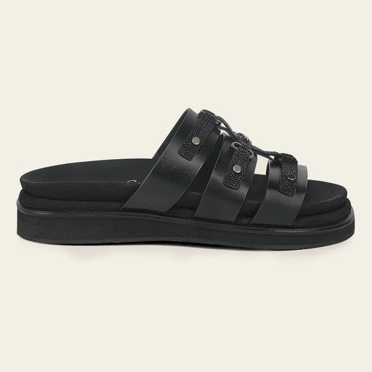 50SMTTS - black stingray sandals for women