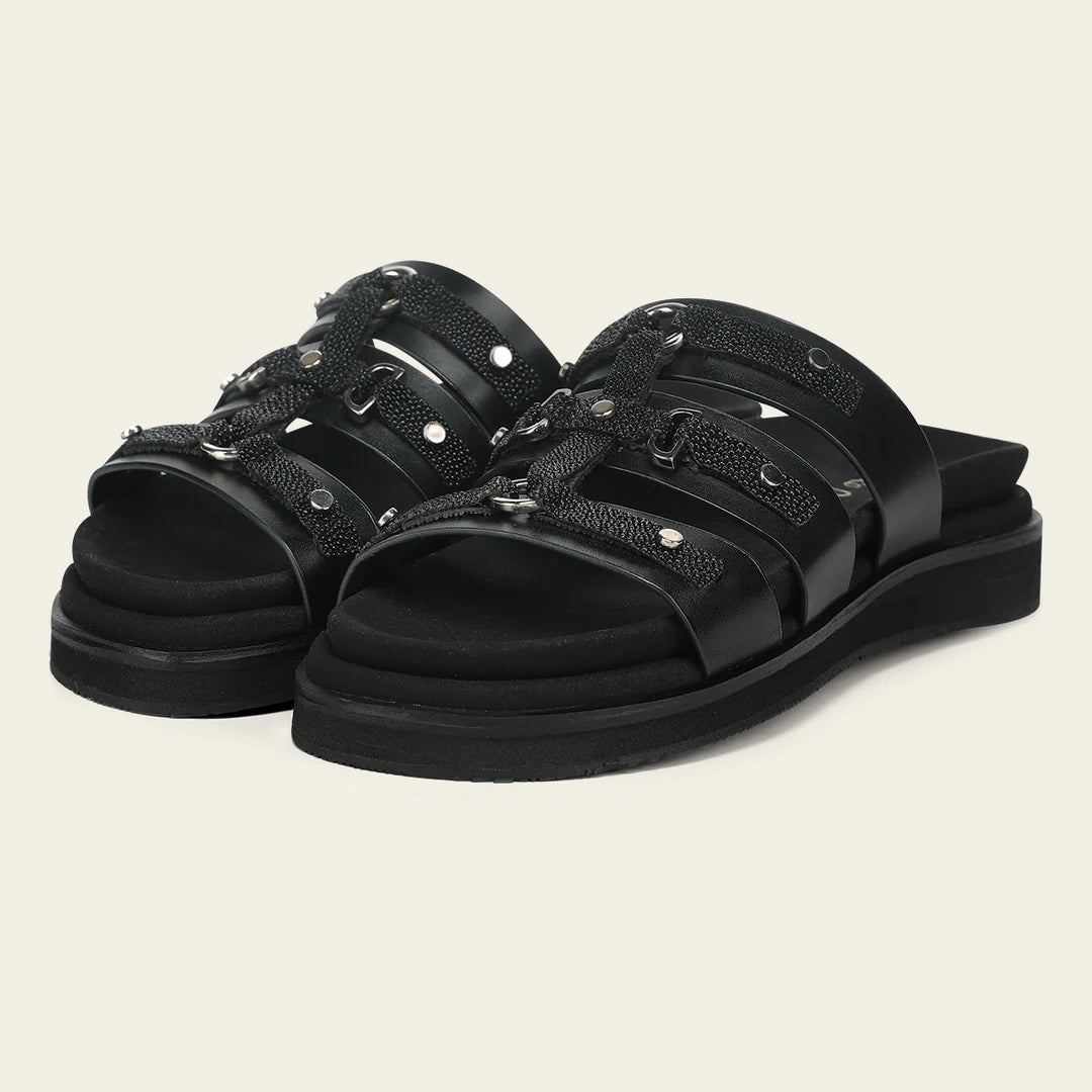 50SMTTS - black stingray sandals for women