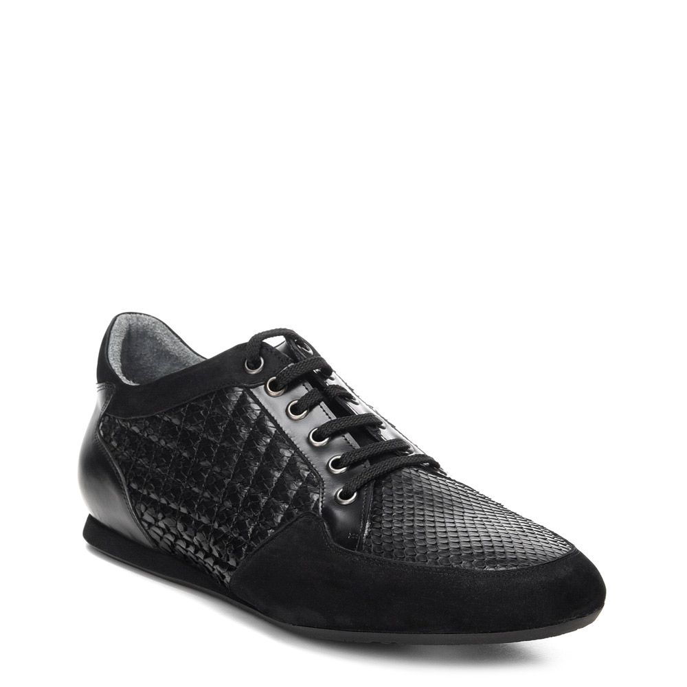 56KPMVL - Cuadra black casual fashion python quilted sneakers for men-Kuet.us