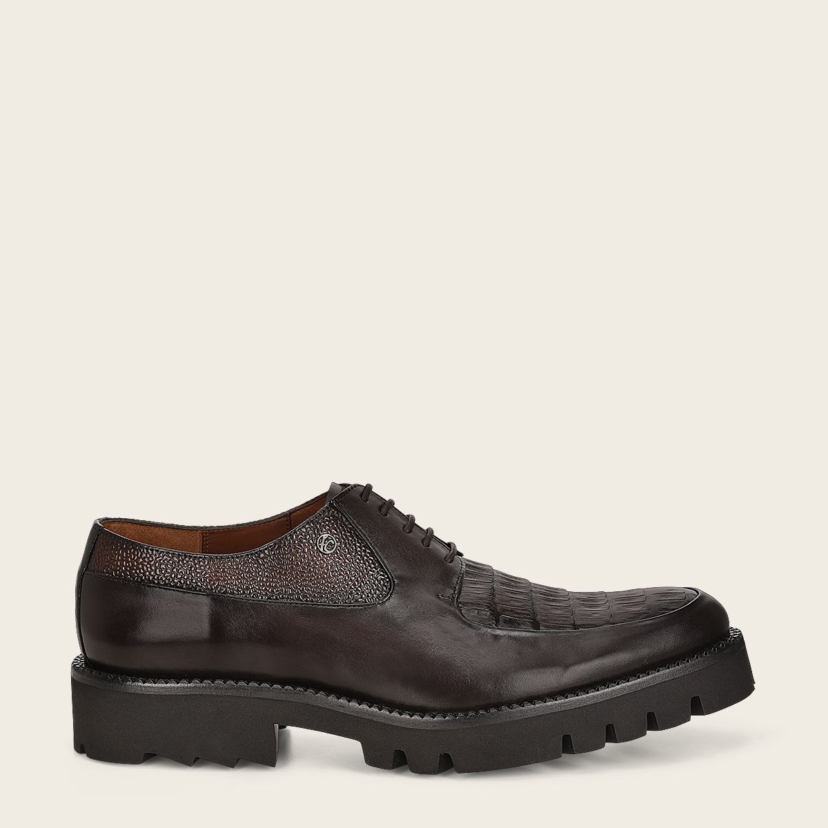 Cuadra black casual stingray leather platform bit moccasin loafers men