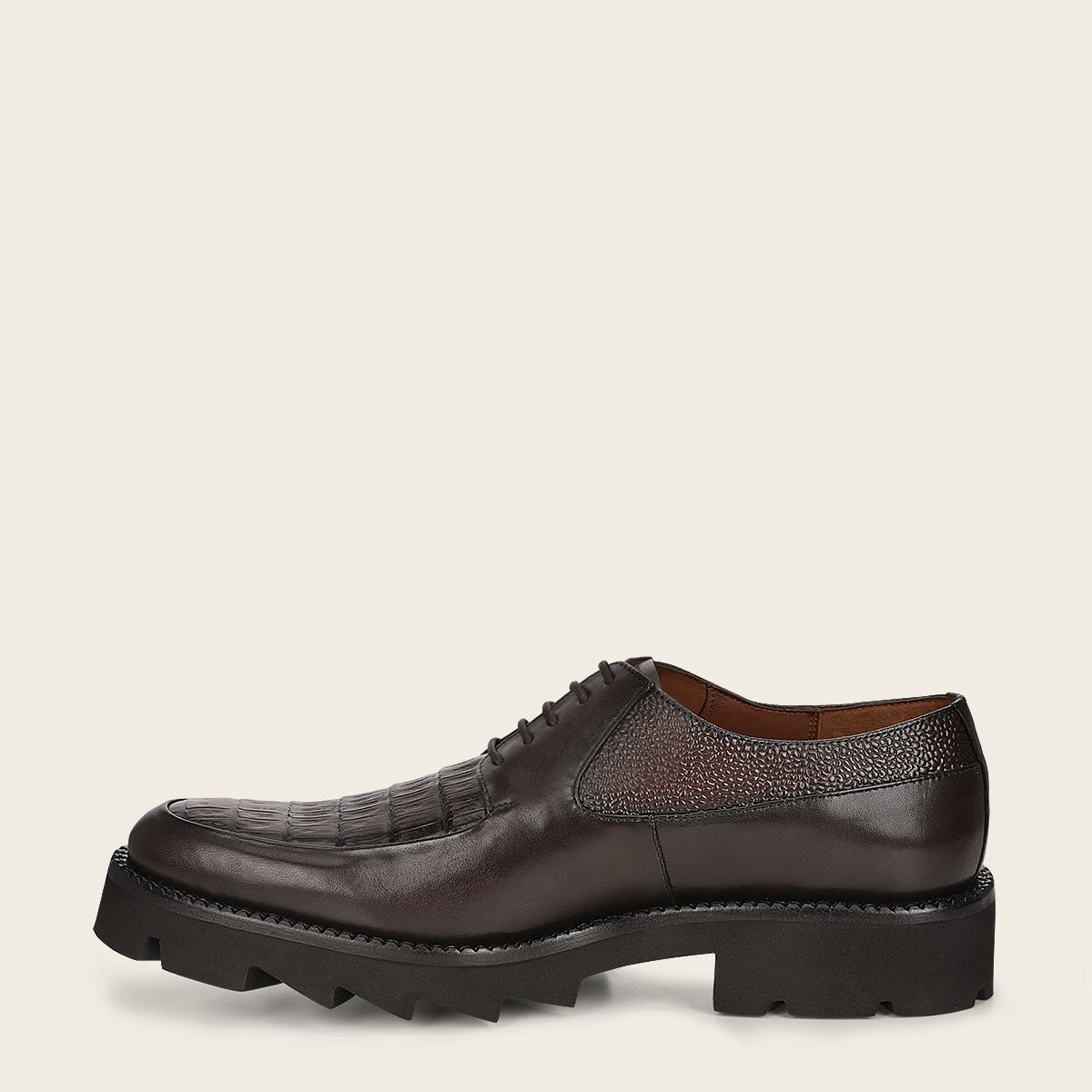 Cuadra black casual stingray leather platform bit moccasin loafers men