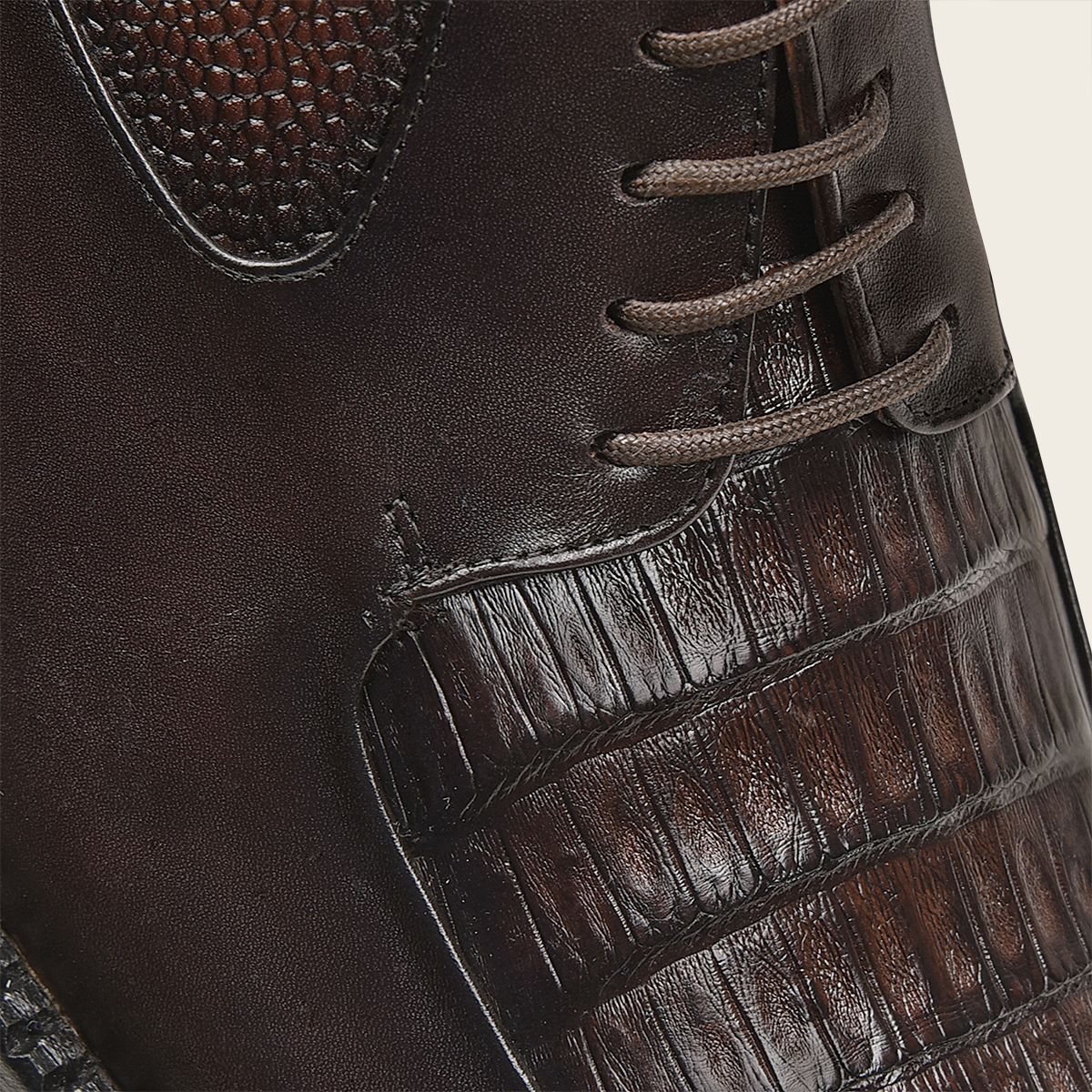 58UCWBF - Franco Cuadra brown casual caiman leather platform moccasins for men