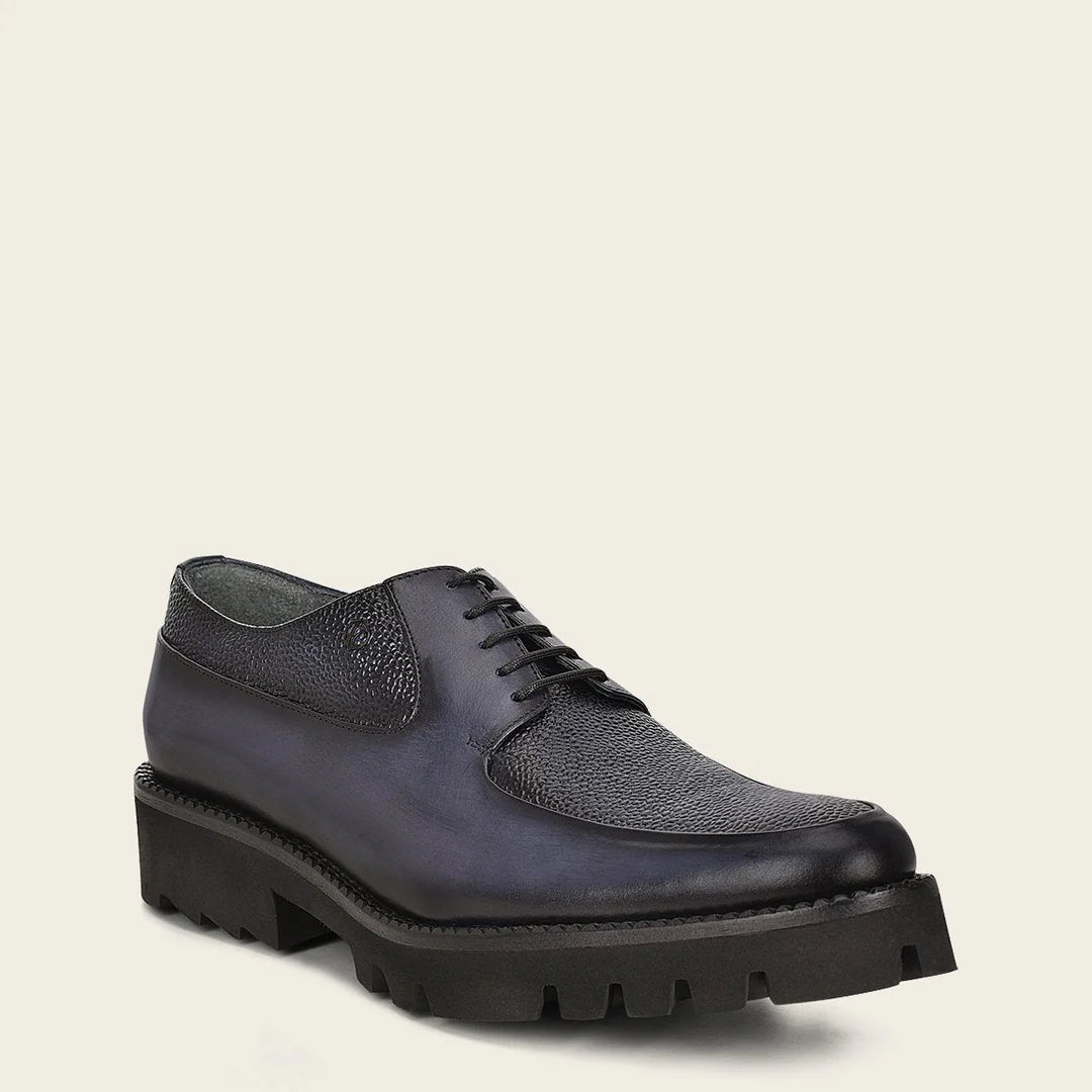 Cuadra navy casual deer leather platform bit moccasin loafers men