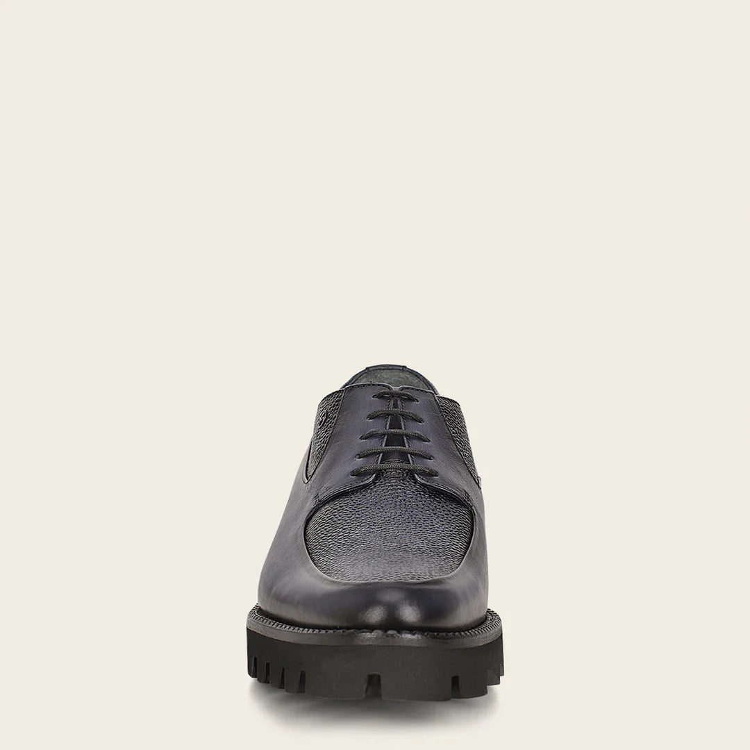 Cuadra navy casual deer leather platform bit moccasin loafers men