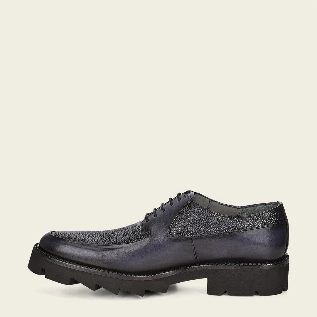 Cuadra navy casual deer leather platform bit moccasin loafers men