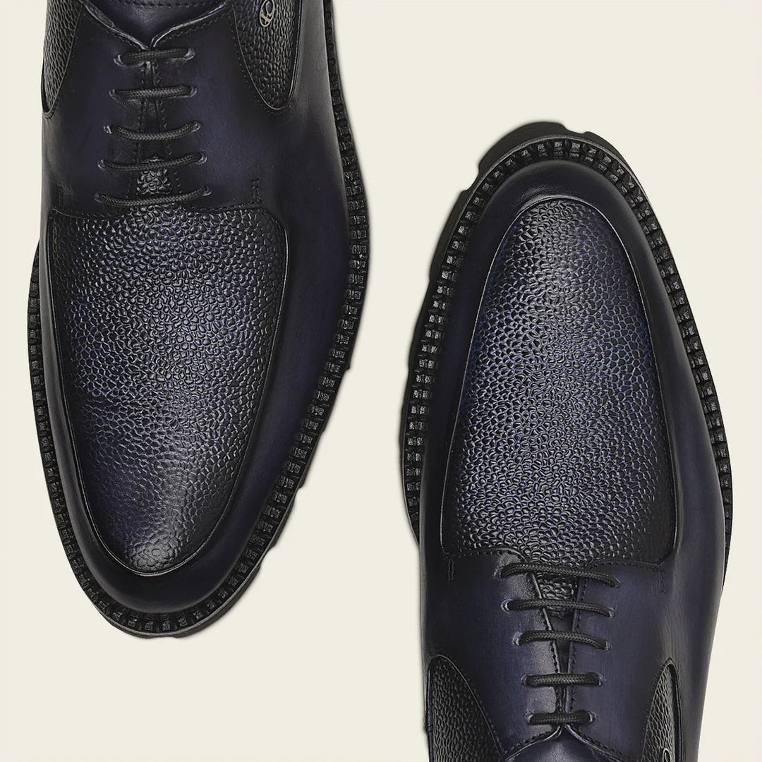 Cuadra navy casual deer leather platform bit moccasin loafers men