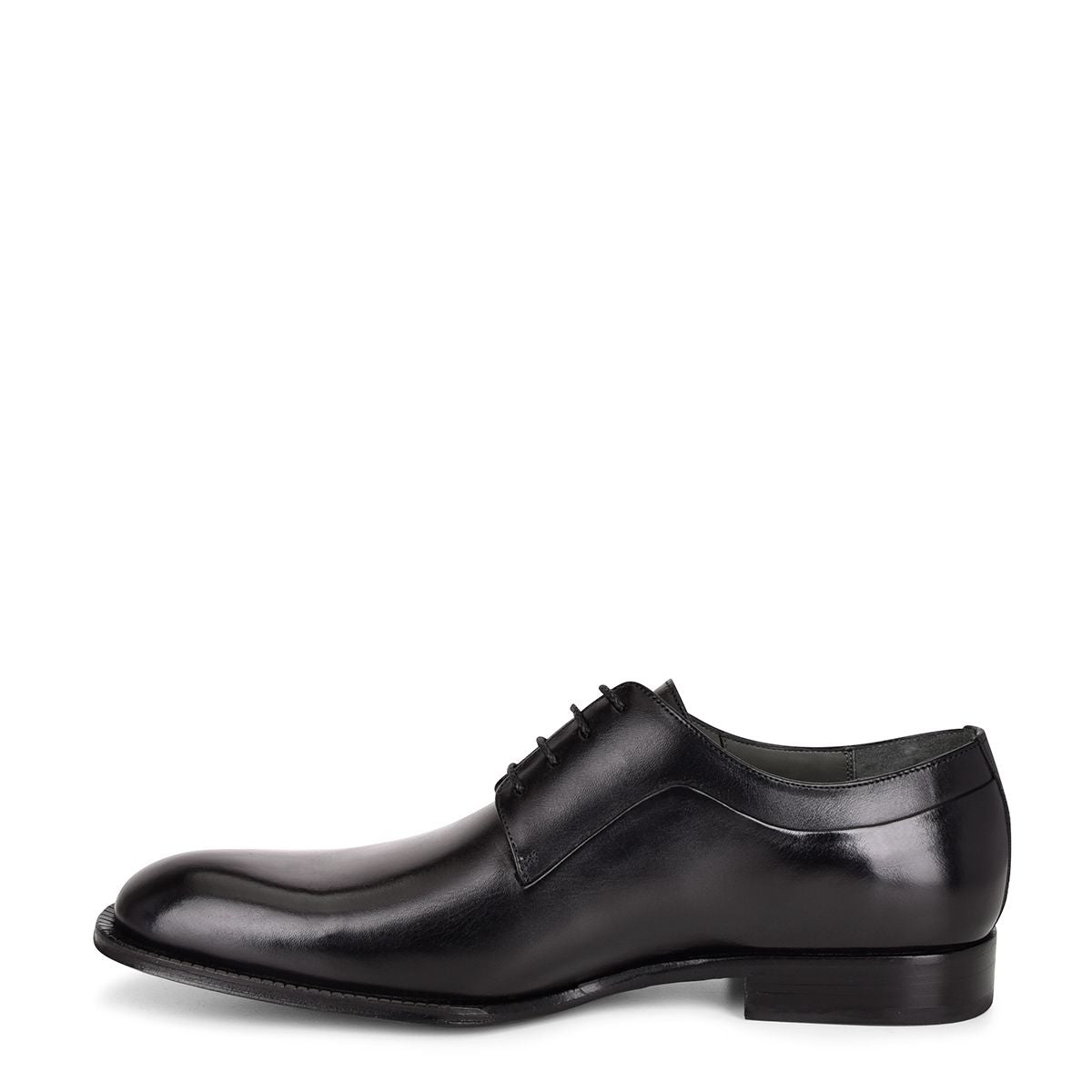 62FBSBS - Cuadra black classic dress leather plain derby shoes for men-Kuet.us