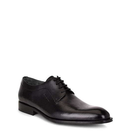 62FBSBS - Cuadra black classic dress leather plain derby shoes for men-Kuet.us