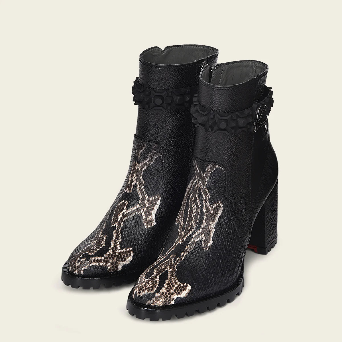 6G0PBRS- Cuadra black cowhide leather ankle boots for women