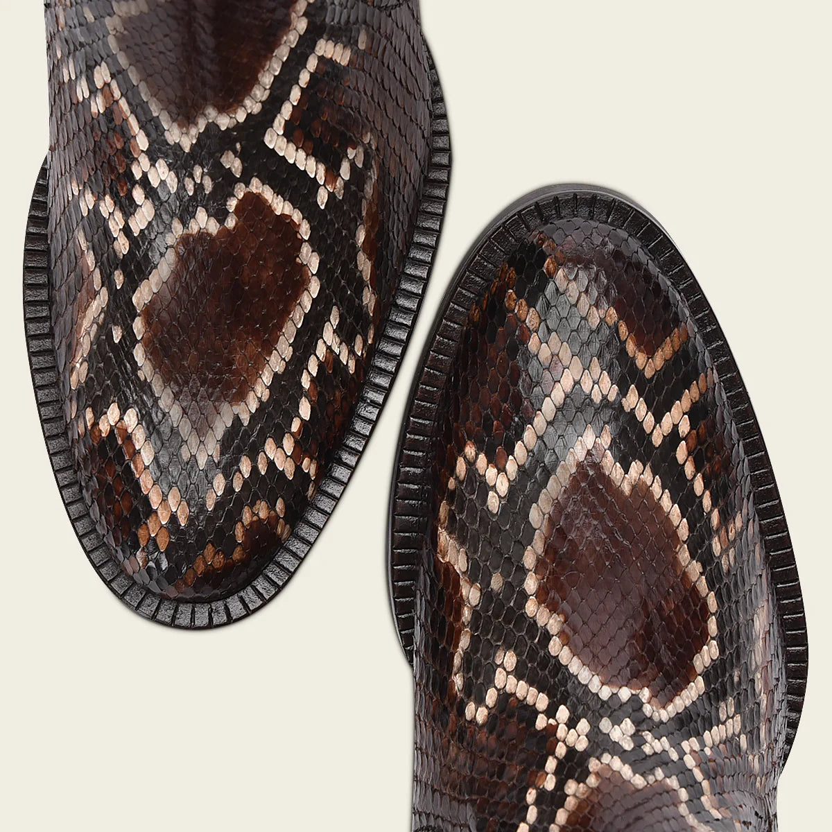 6G0PBRS- Cuadra brown python skin ankle boots for women