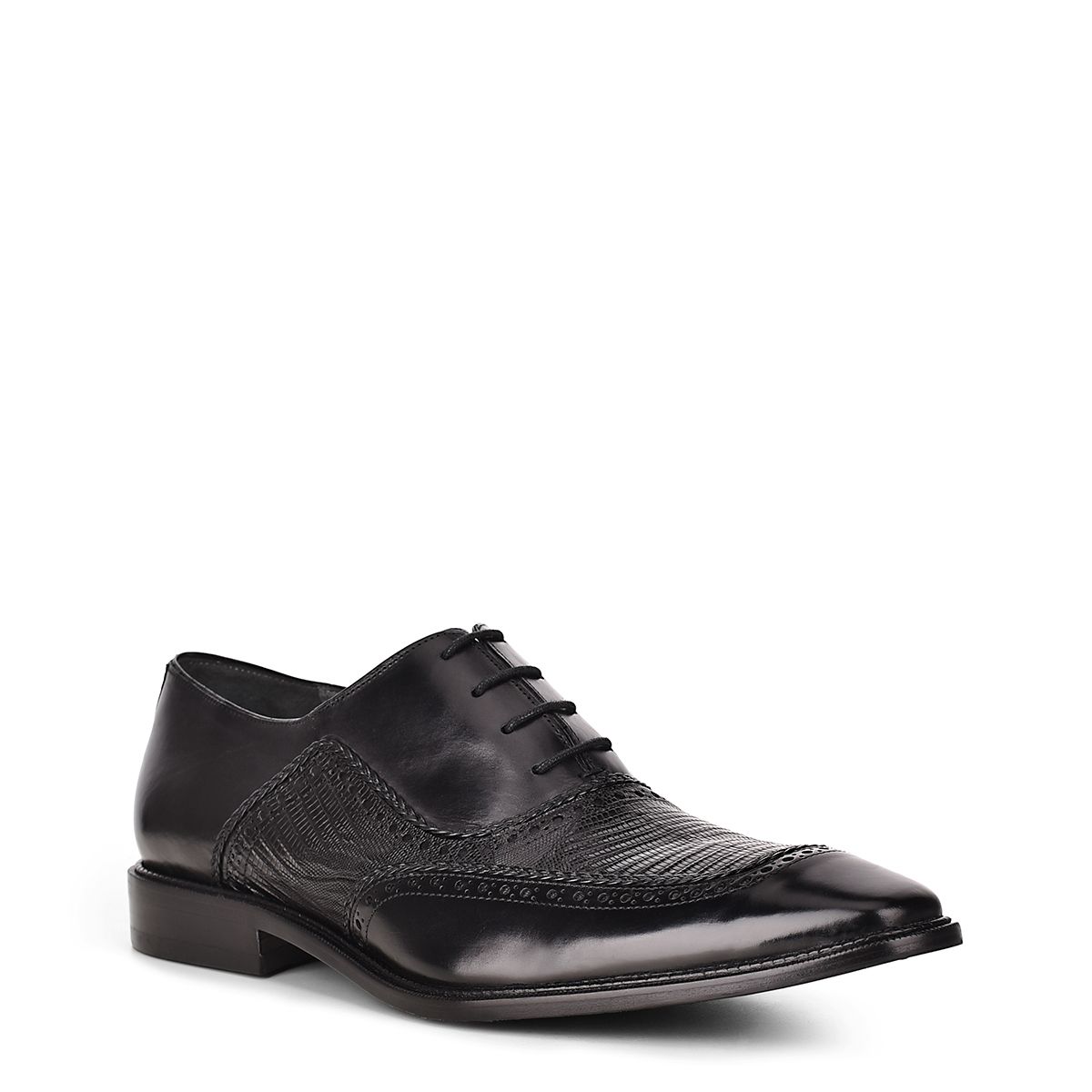 6B0LTBI - Cuadra black dress fashion lizard oxford shoes for men-Kuet.us